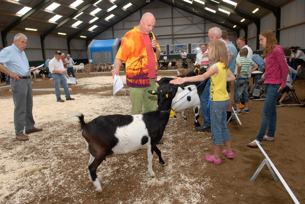 Geitenkeuring in Manege De Delft, van Geitenfokvereniging Assendelft e.o.